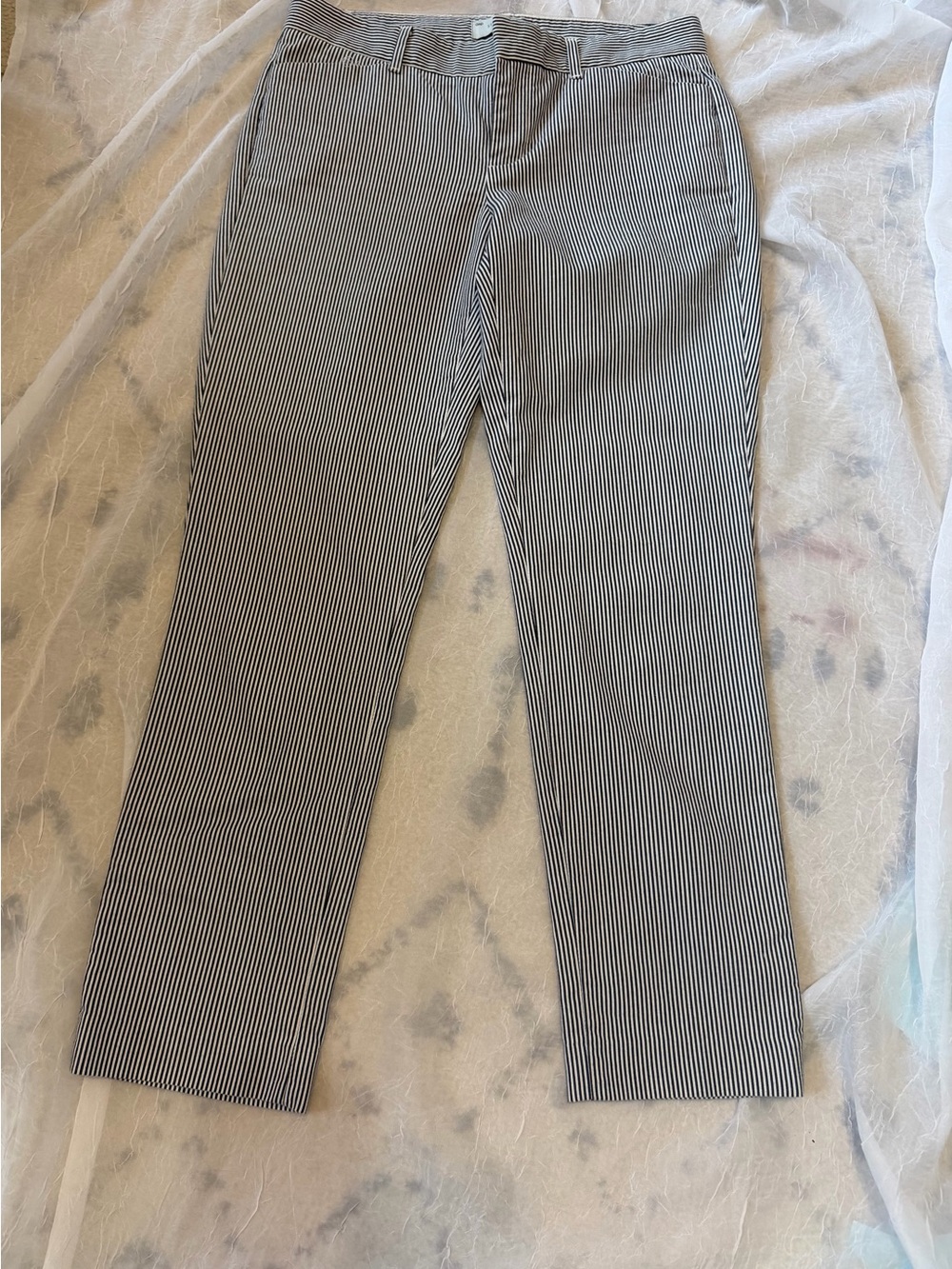 GAP Black and White Pinstripe Ankle Pants